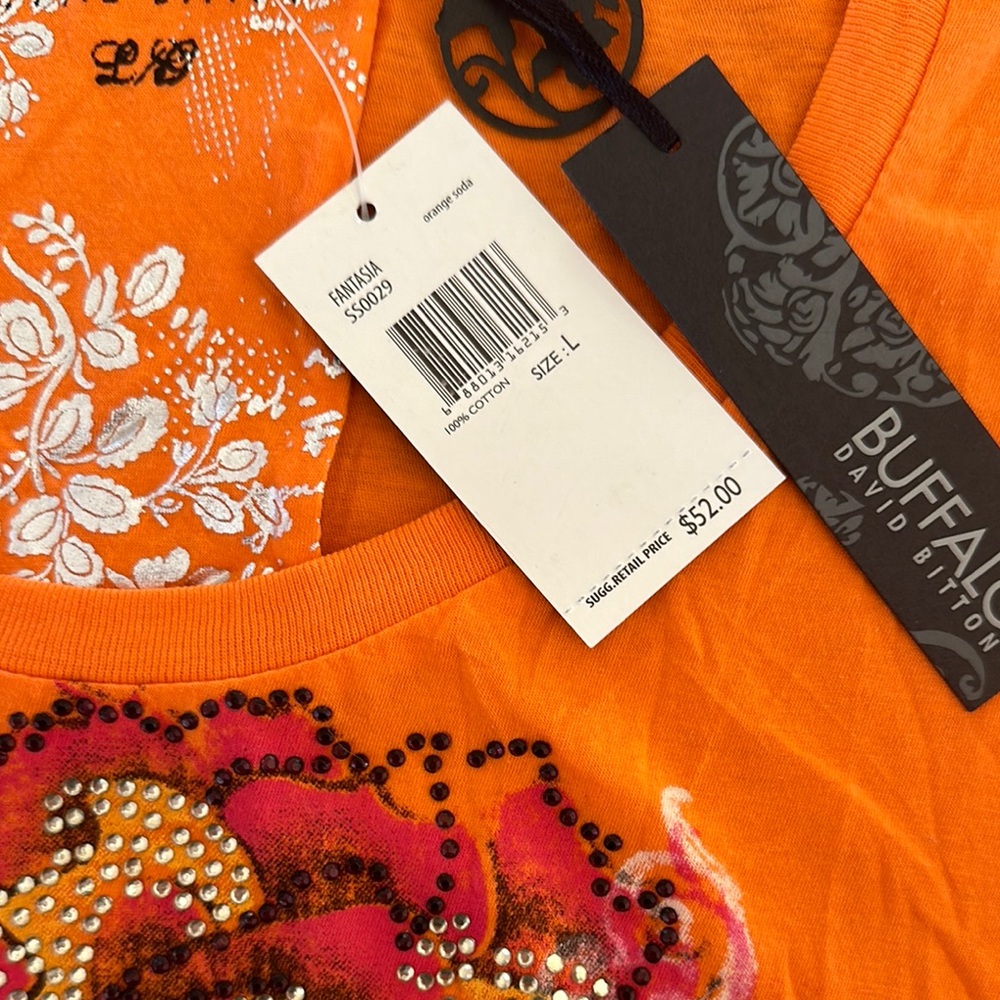 Orange Floral Women's Top - Picture 7 of 8